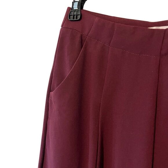 Nanette Lepore Women’s wide leg stretchy crepe culottes pant burgundy size 4 - Picture 4 of 9